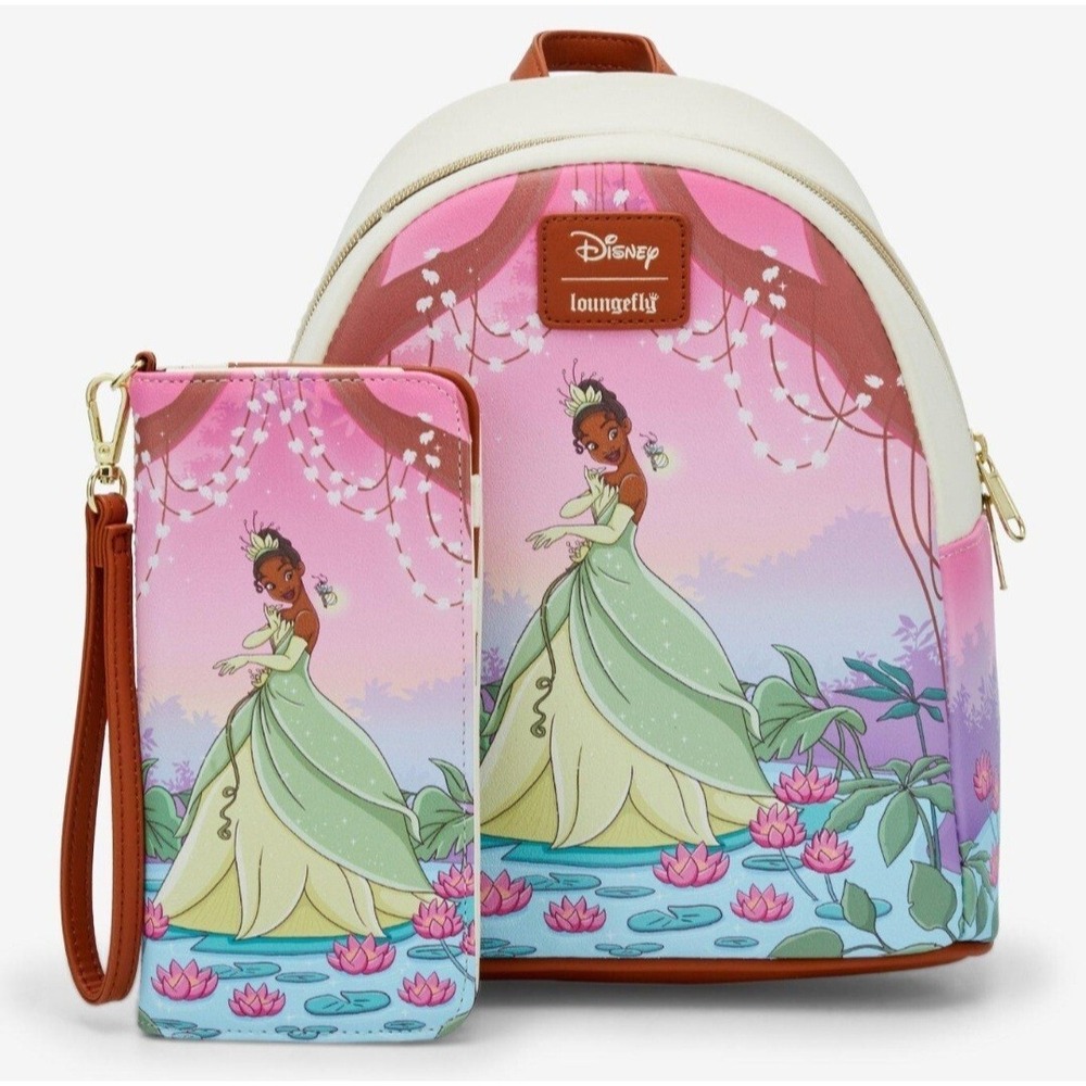 Loungefly Disney The Princess And The Frog Tiana Bayou Sunset Backpack & WALLET!